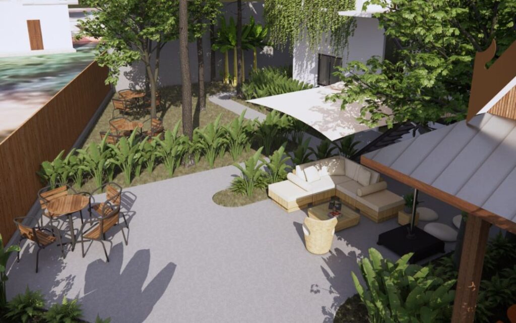 At The Tree, our surrounding garden and shaded areas provide a peaceful backdrop for your stay.